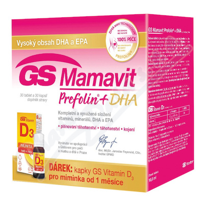GS Mamavit Prefolin+DHA tbl/cps.30+30+dárek Vit.D3