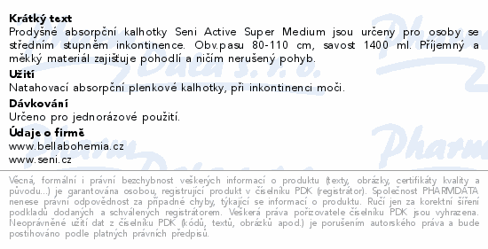Seni Active Super Medium inkont.plenk.kalh.10ks